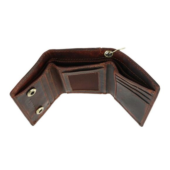 Cazoro Men's RFID Vintage Leather Trifold Chain Wallet - Picture 5 of 5